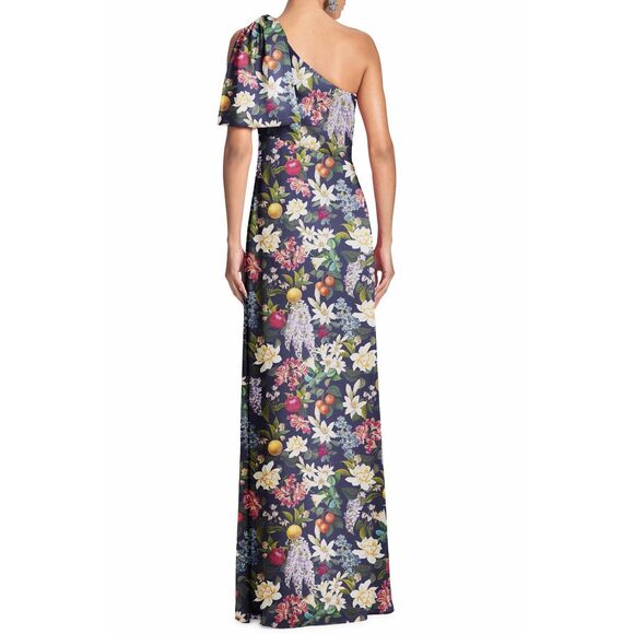 Sachin & Babi Alto Giardino Chelsea Bow One-Shoulder Gown Dress Size 0. H